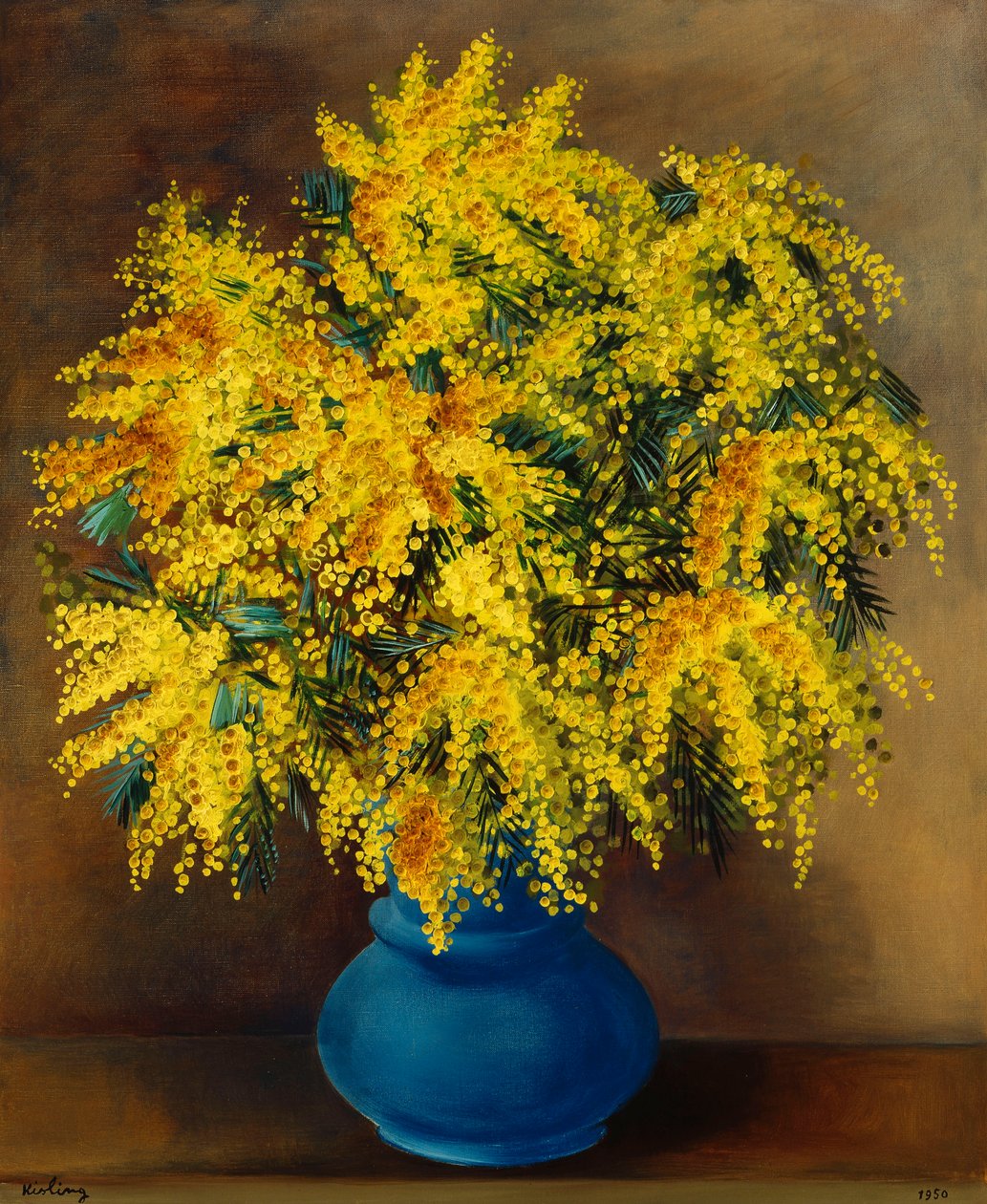 Vase mit Mimosen von Moise Kisling