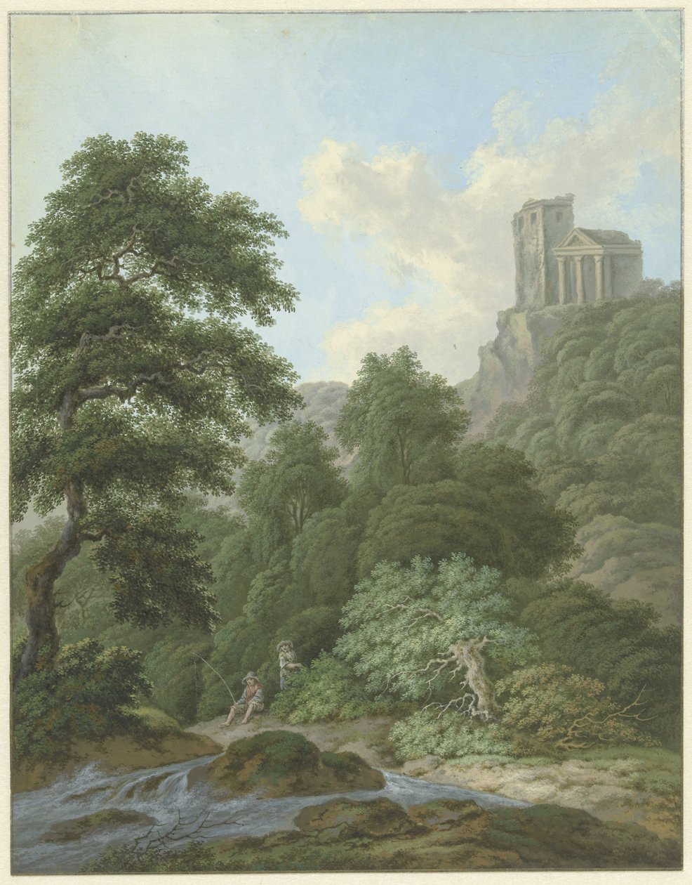 Landschaft mit Angler von Monogrammist FWH (possibly)