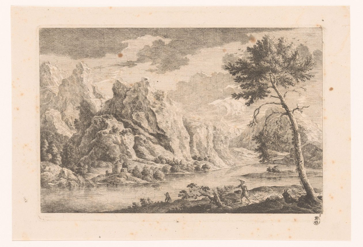 Berglandschaft mit Fluss von Monogrammist MEG