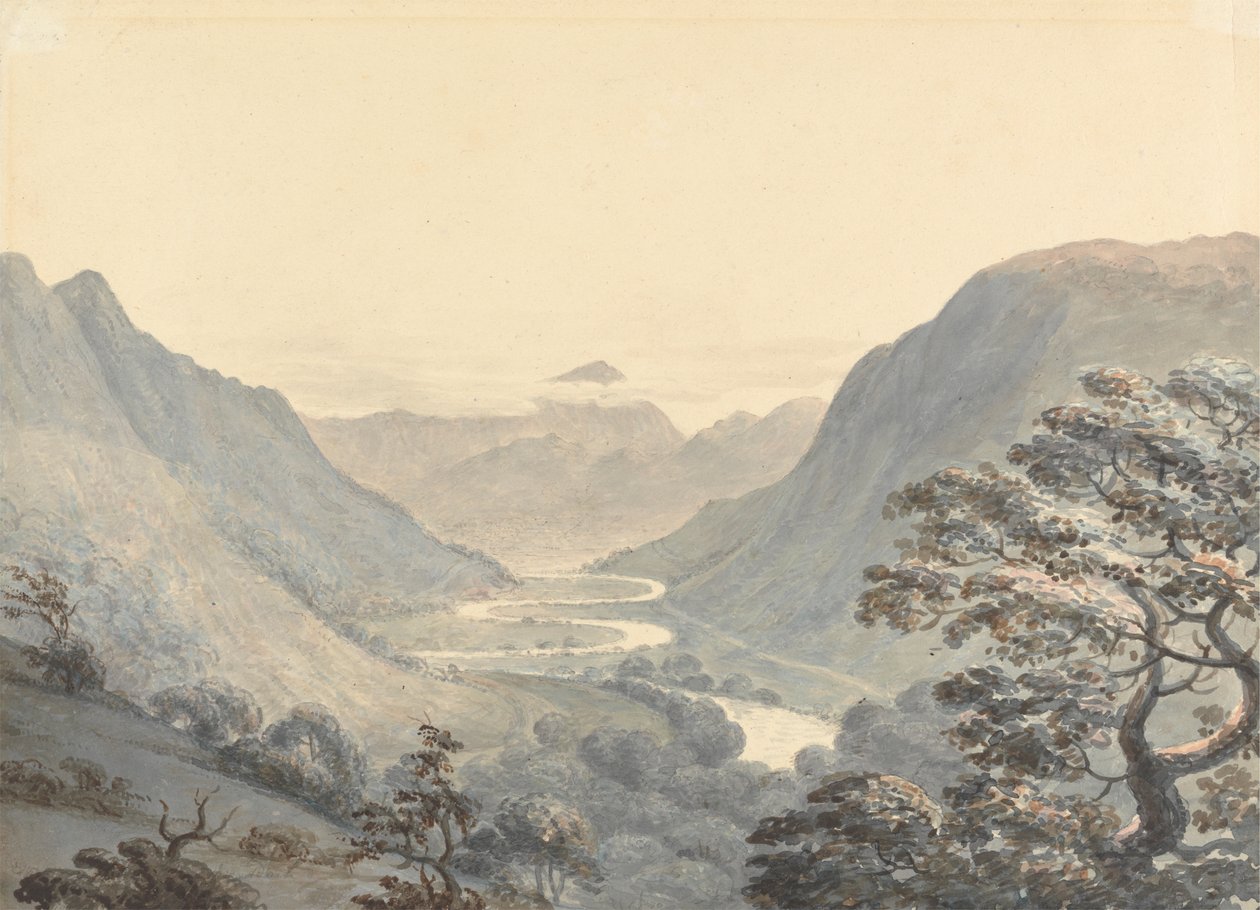 Das schöne Tal und der Mowddach-Fluss, Merionethshire von Moses Griffith
