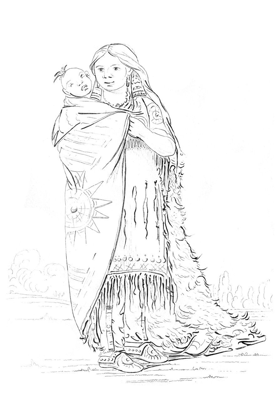 Indianische Frau und Baby von Myers and Co