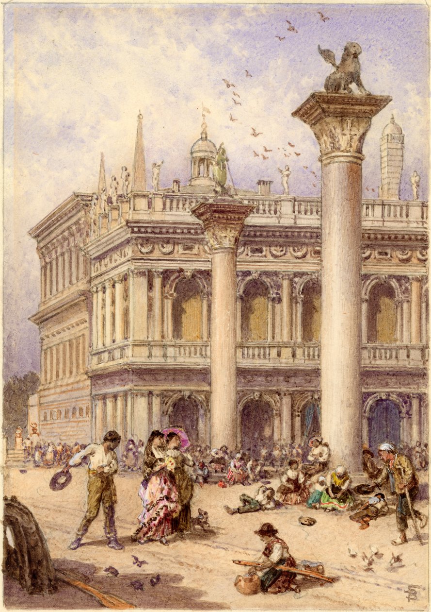 Bibliothek des Markusplatzes, Venedig, 1868 von Myles Birket Foster