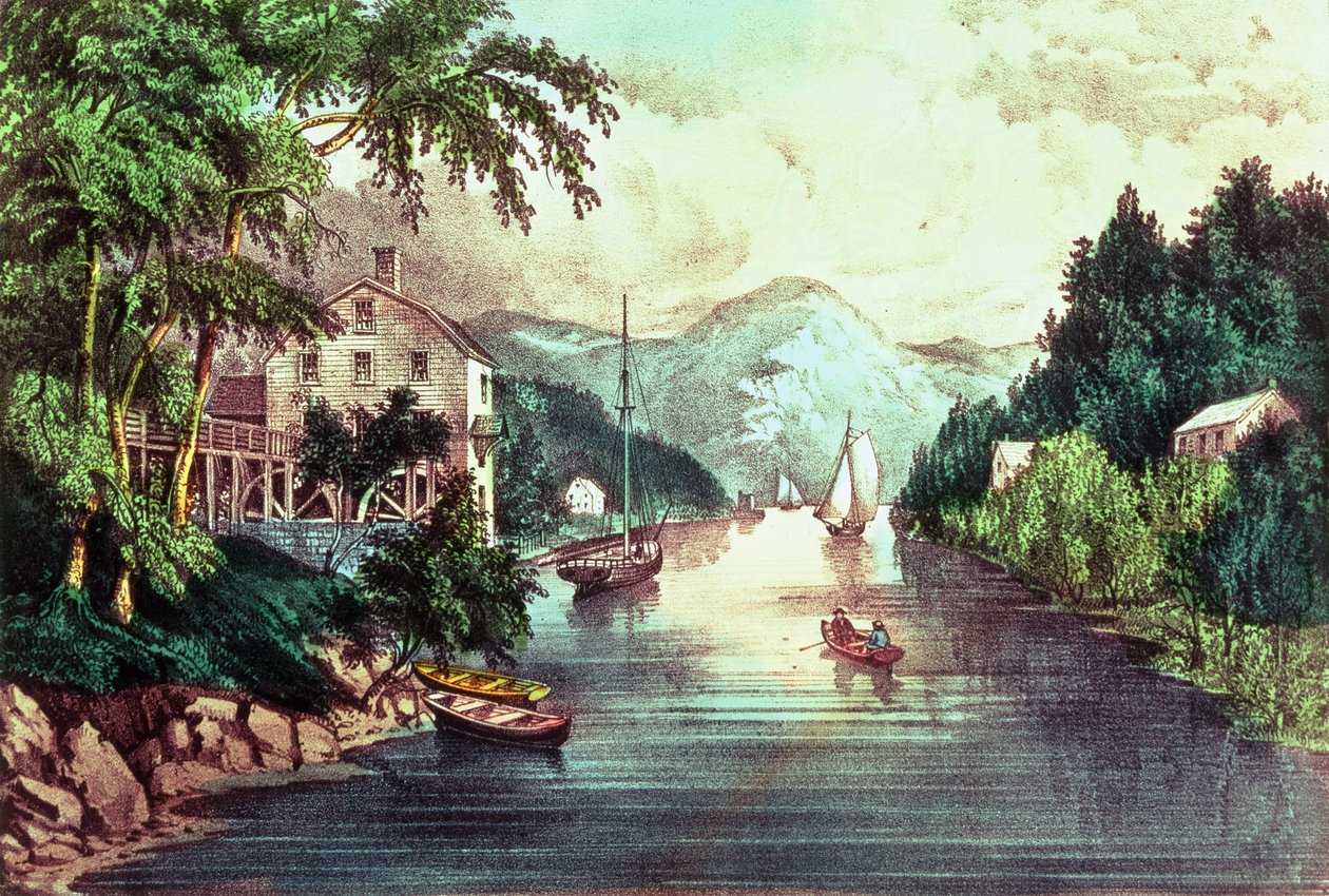 Ansicht auf den Montgomery Creek von N. and Ives, J.M. Currier