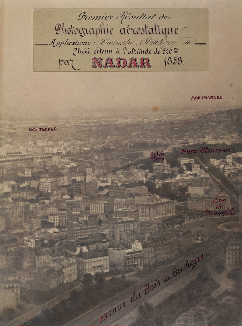 Luftaufnahme von Paris, um 1868 von Nadar