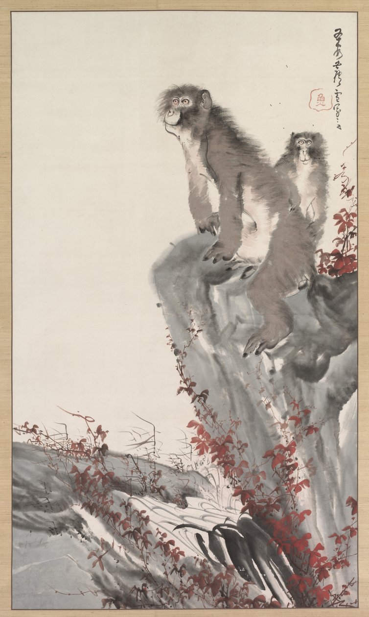 Affen an einem Bach von Nagasawa Rosetsu