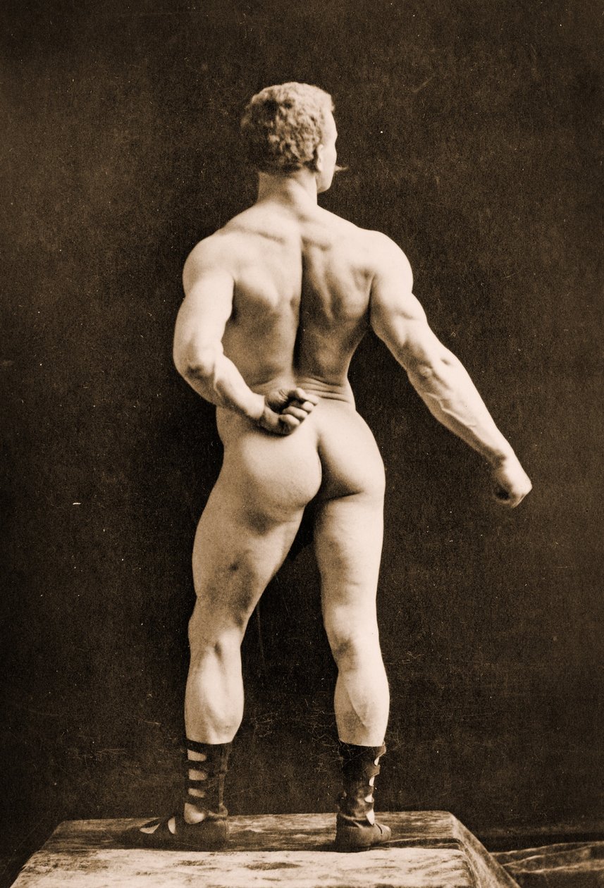 Eugen Sandow in klassischer antiker griechisch-römischer Pose, ca. 1893 von Napoleon Sarony