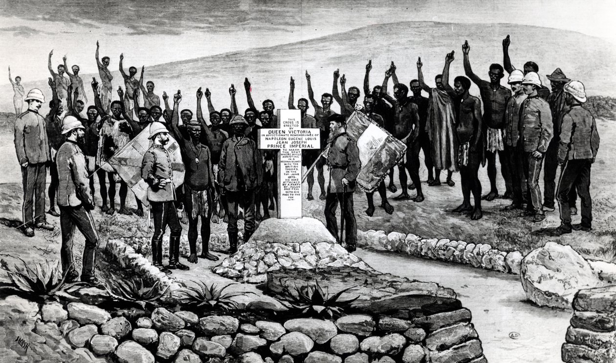 Denkmal für den Prinzen Imperial in Zululand, Illustration aus The Graphic Magazine, 1880 von Nash