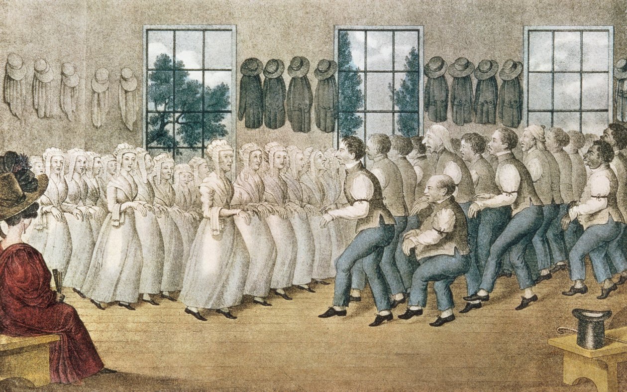 Die Shaker in der Nähe von Lebanon, veröffentlicht von Currier und Ives, New York von Nathaniel Currier