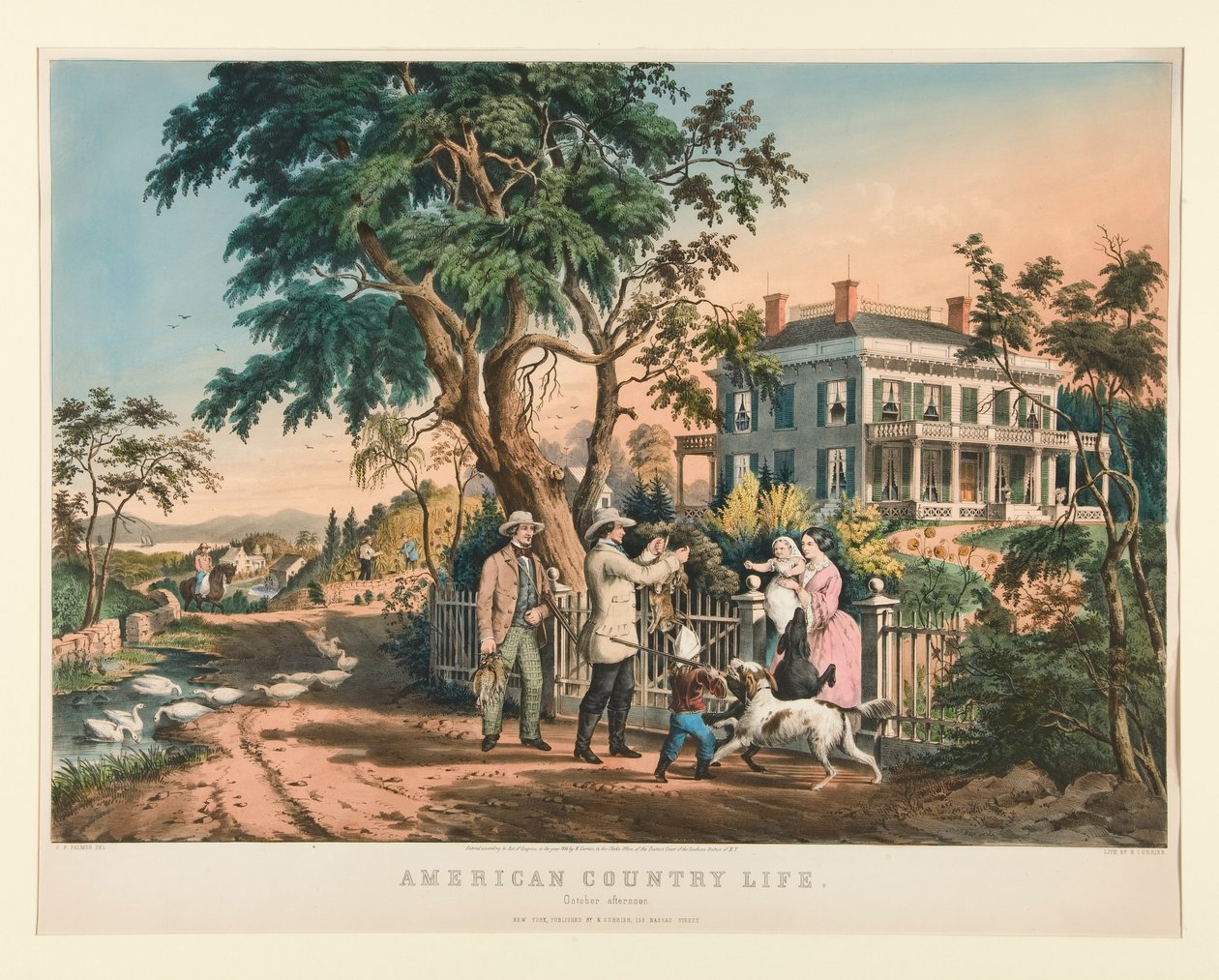 Amerikanisches Landleben: Oktober Nachmittag von Nathaniel Currier