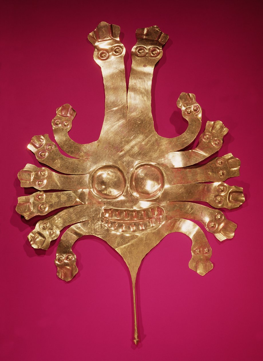 Kopf der Medusa, aus Peru (Gold) von Nazca Culture
