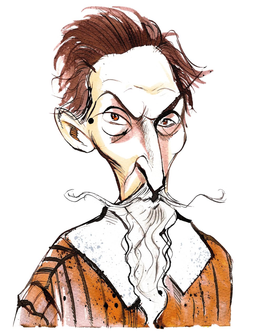 Claudio Monteverdi (1567 - 1643), italienischer Komponist, Gambist, Sänger und römisch-katholischer Priester; Karikatur von Neale Osborne
