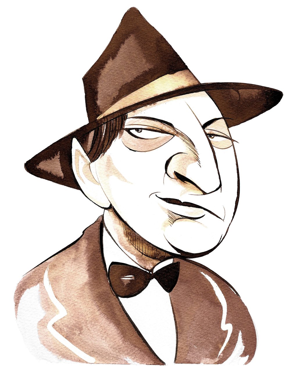 Erich Wolfgang Korngold, Karikatur von Neale Osborne