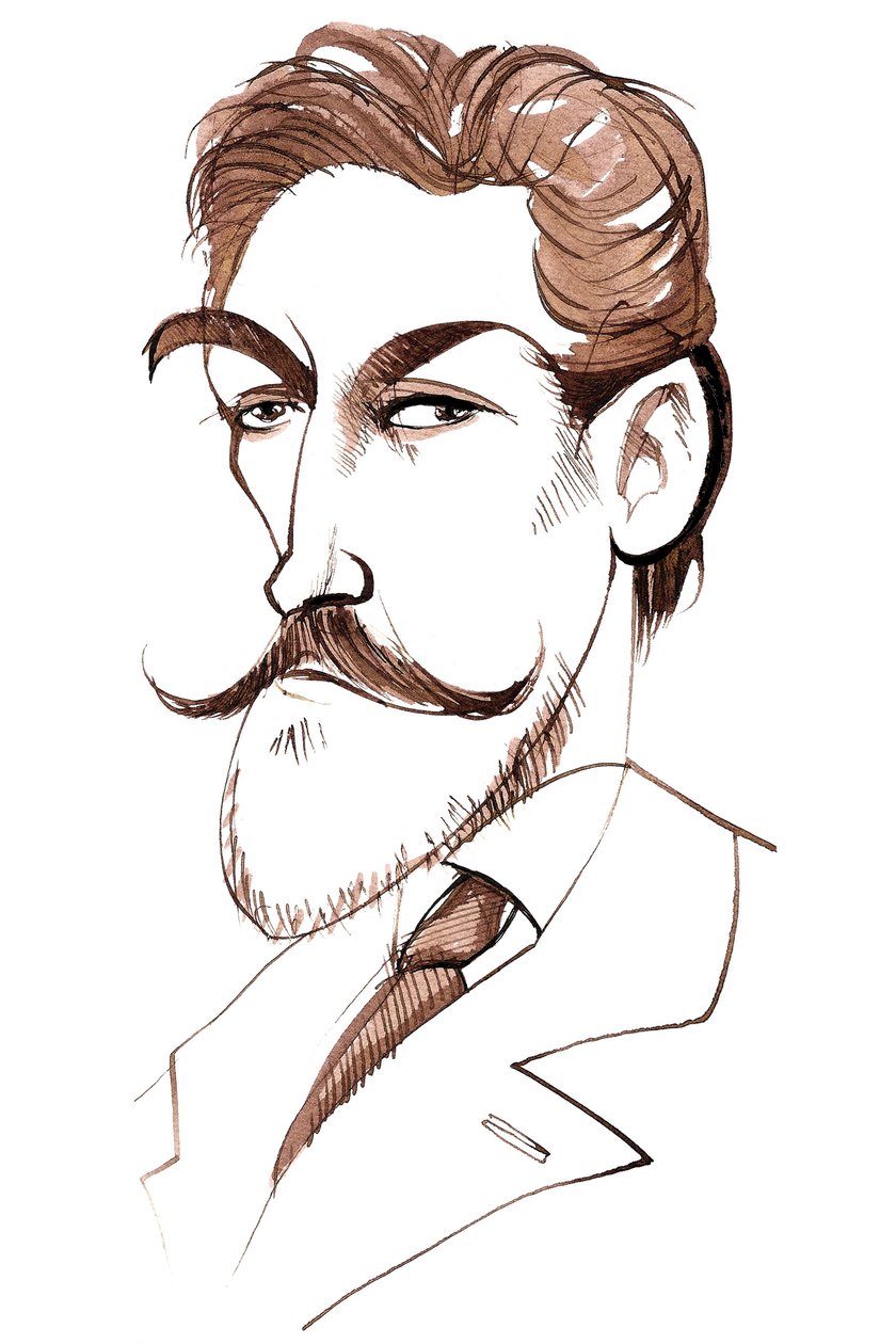 Felix Weingartner, Karikatur von Neale Osborne