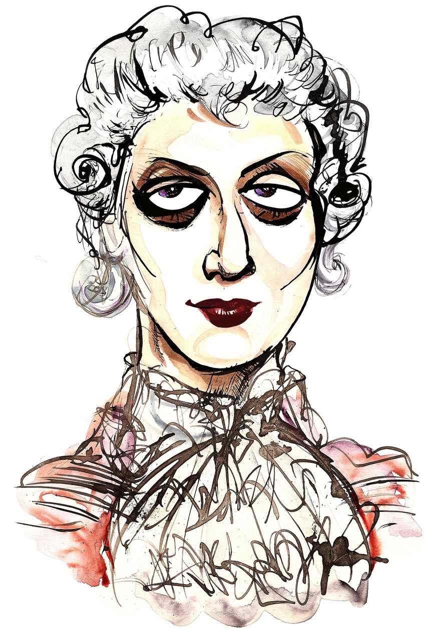 Tatiana Troyanos - farbige Karikatur als Octavian aus der Oper Der Rosenkavalier von Richard Strauss (deutscher Komponist, 1864-1949); Libretto von Hugo von Hofmannsthal (österreichischer Schriftsteller und Dramatiker) von Neale Osborne