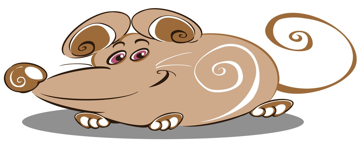 Lockige braune Maus - Cartoon von Neale Osborne