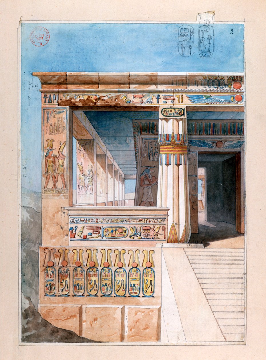 Antiker ägyptischer Tempel, 19. Jahrhundert von Nestor l
