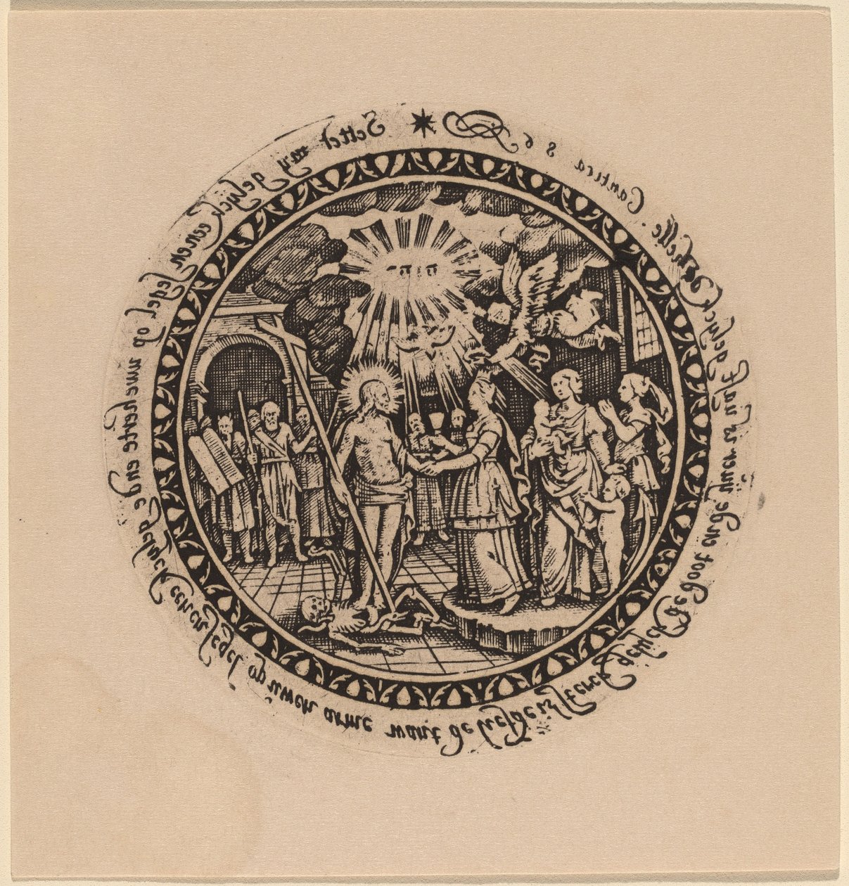 Triumphierender Christus mit Propheten und Heiligen von Netherlandish 16th Century