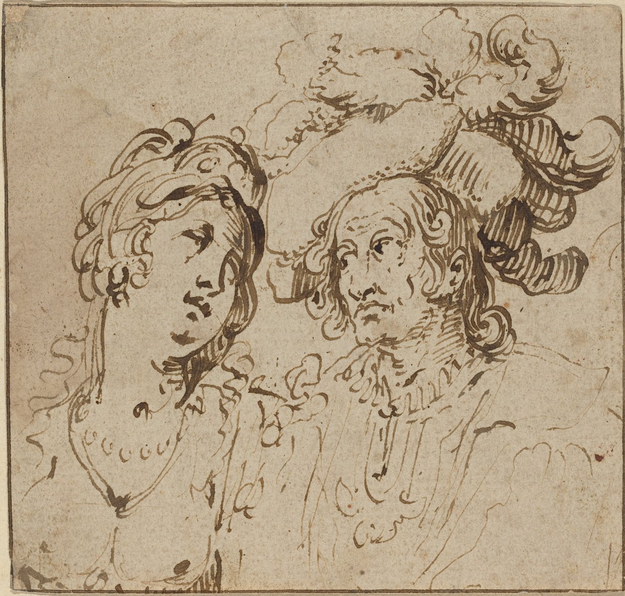Kavalier mit einer Dirne von Netherlandish 17th Century