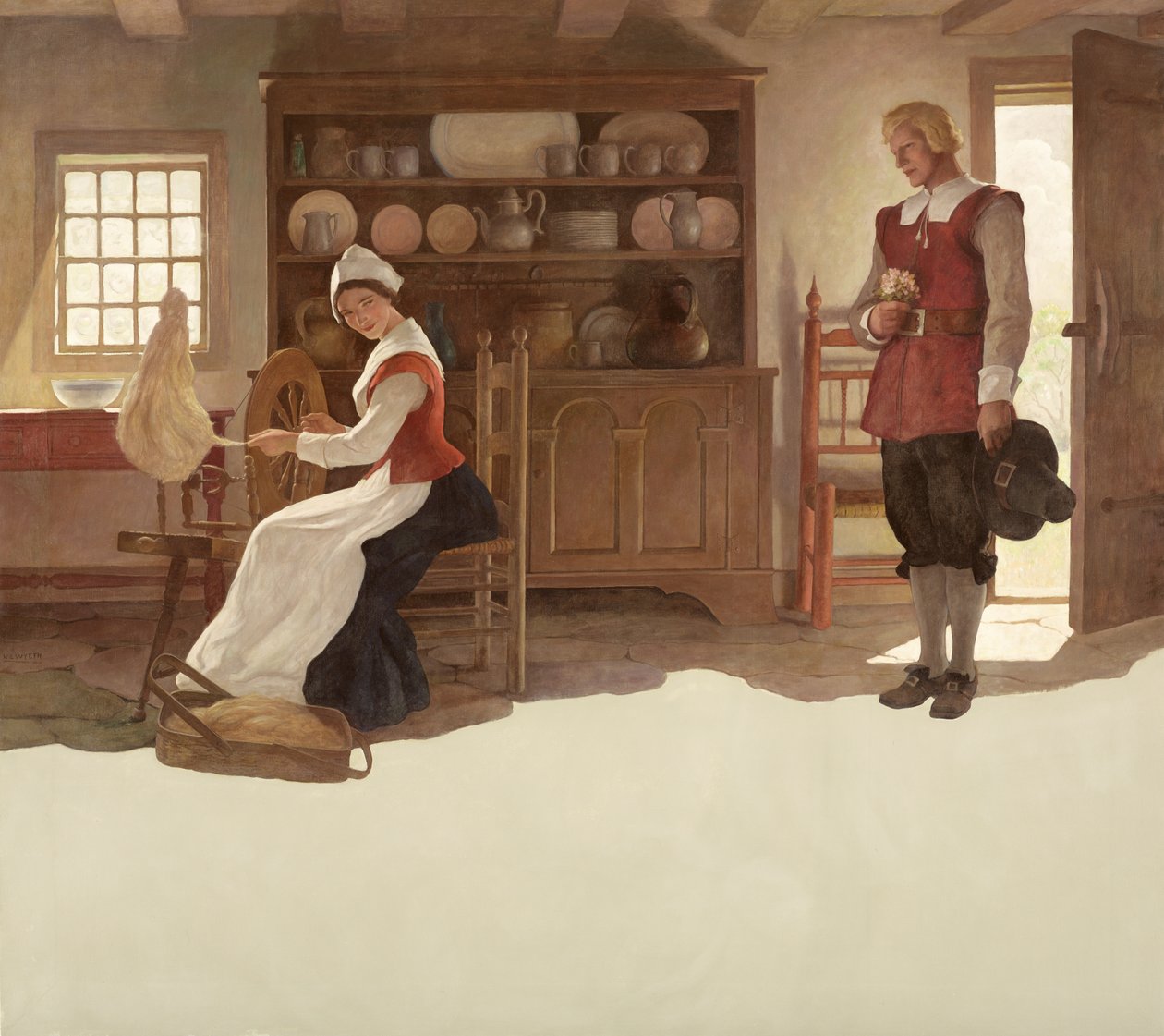 John Alden und Priscilla, 1945 von Newell Convers Wyeth