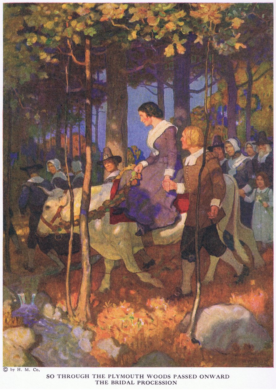 So durch die Wälder von Plymouth zog die Hochzeitsprozession von Newell Convers Wyeth