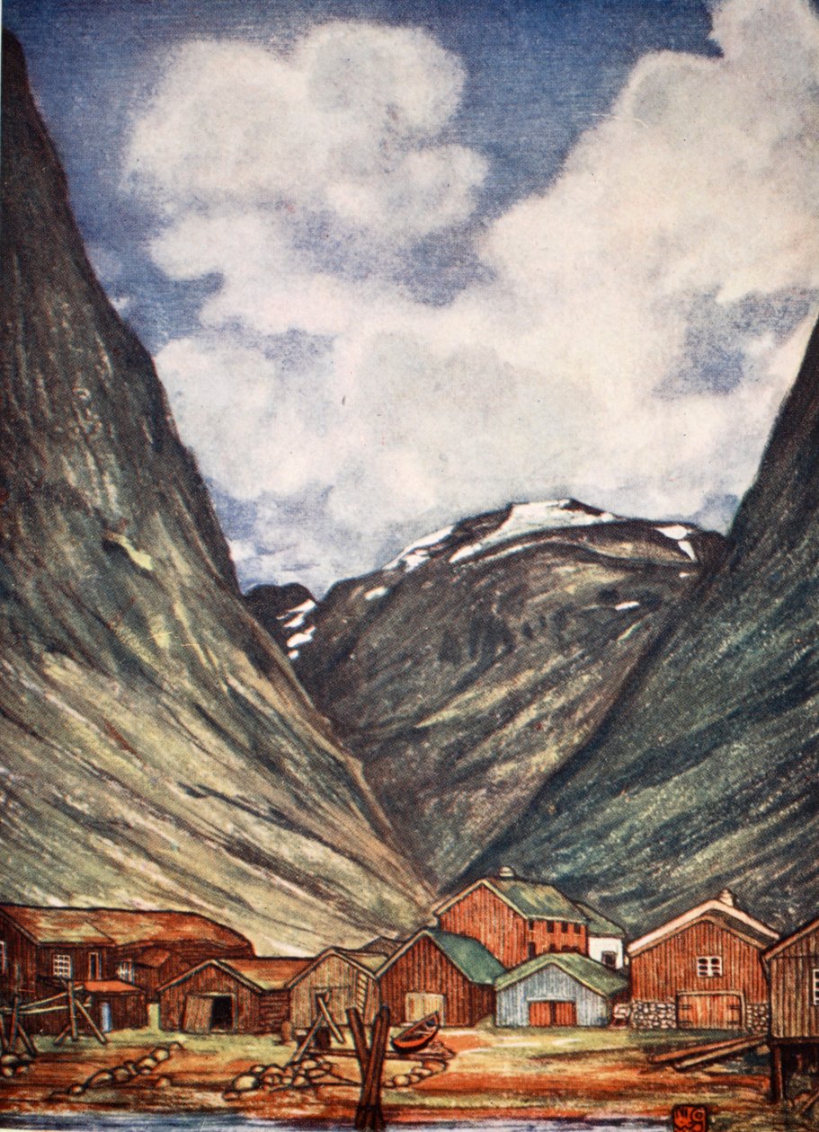 Schneebedeckter Berg bei Sundalsoren, 1905 von Nico Jungman