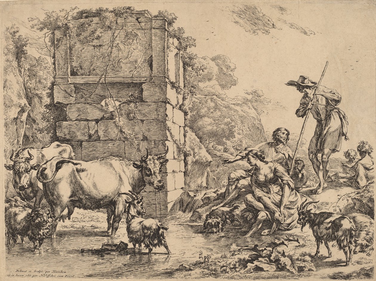 Kuh trinkt, 1680 von Nicolaes Berchem