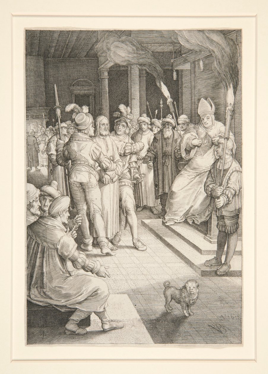 Christus vor Kaiphas (Passionsserie) von Nicolaes de Bruyn