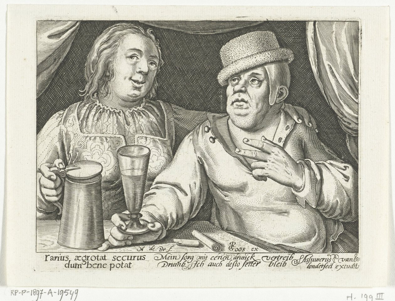 Trinkender Mann und Frau von Nicolaes de Bruyn