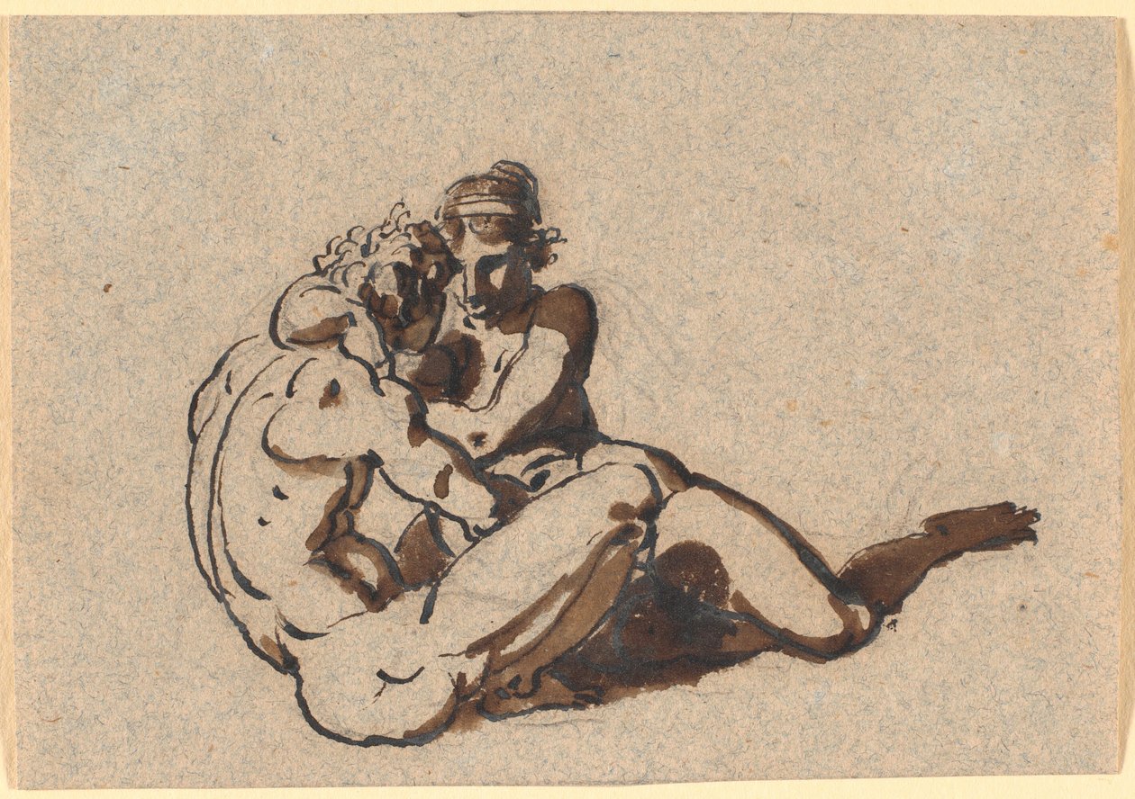 Ein Mann und eine Frau, die sich umarmen von Nicolai Abildgaard