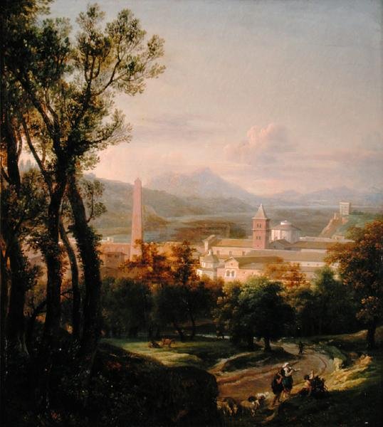 Blick auf die Piazza del Popolo von den Pincio-Gärten von Nicolas Antoine Taunay