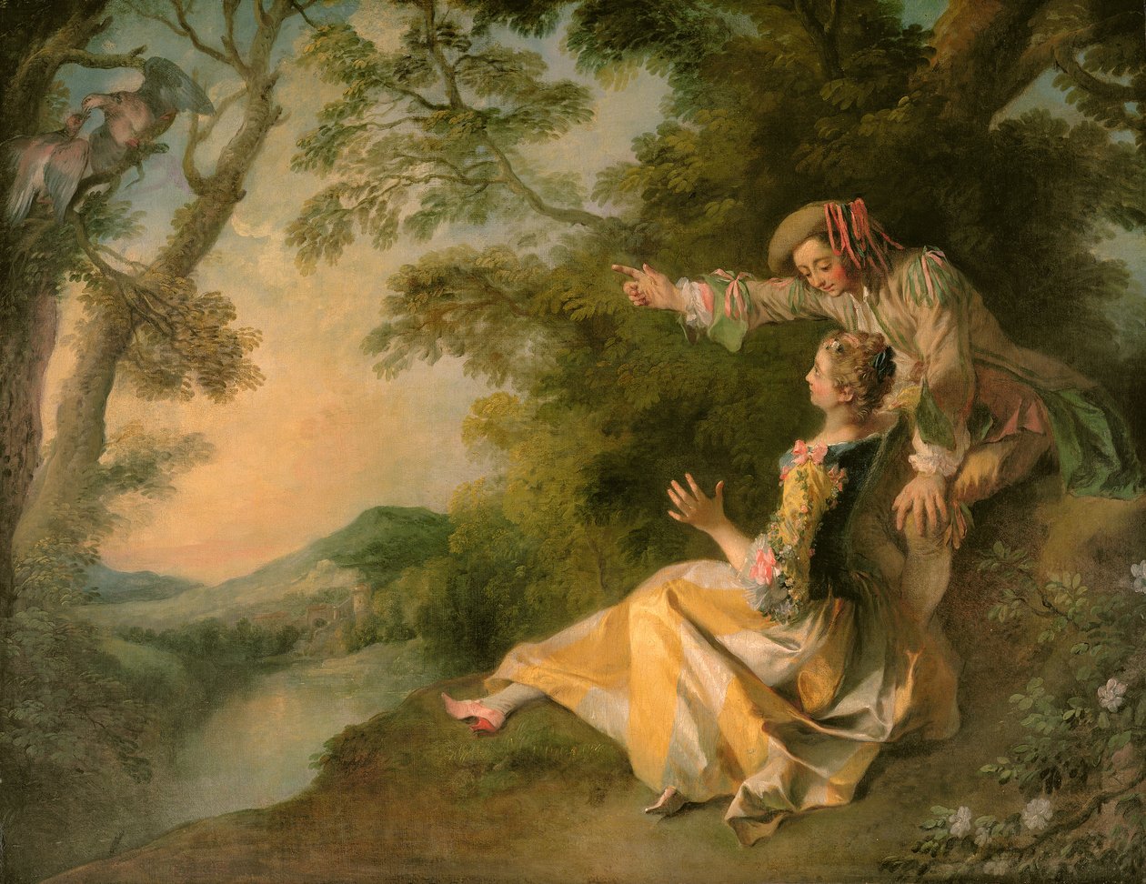 Liebende in einer Landschaft von Nicolas Lancret