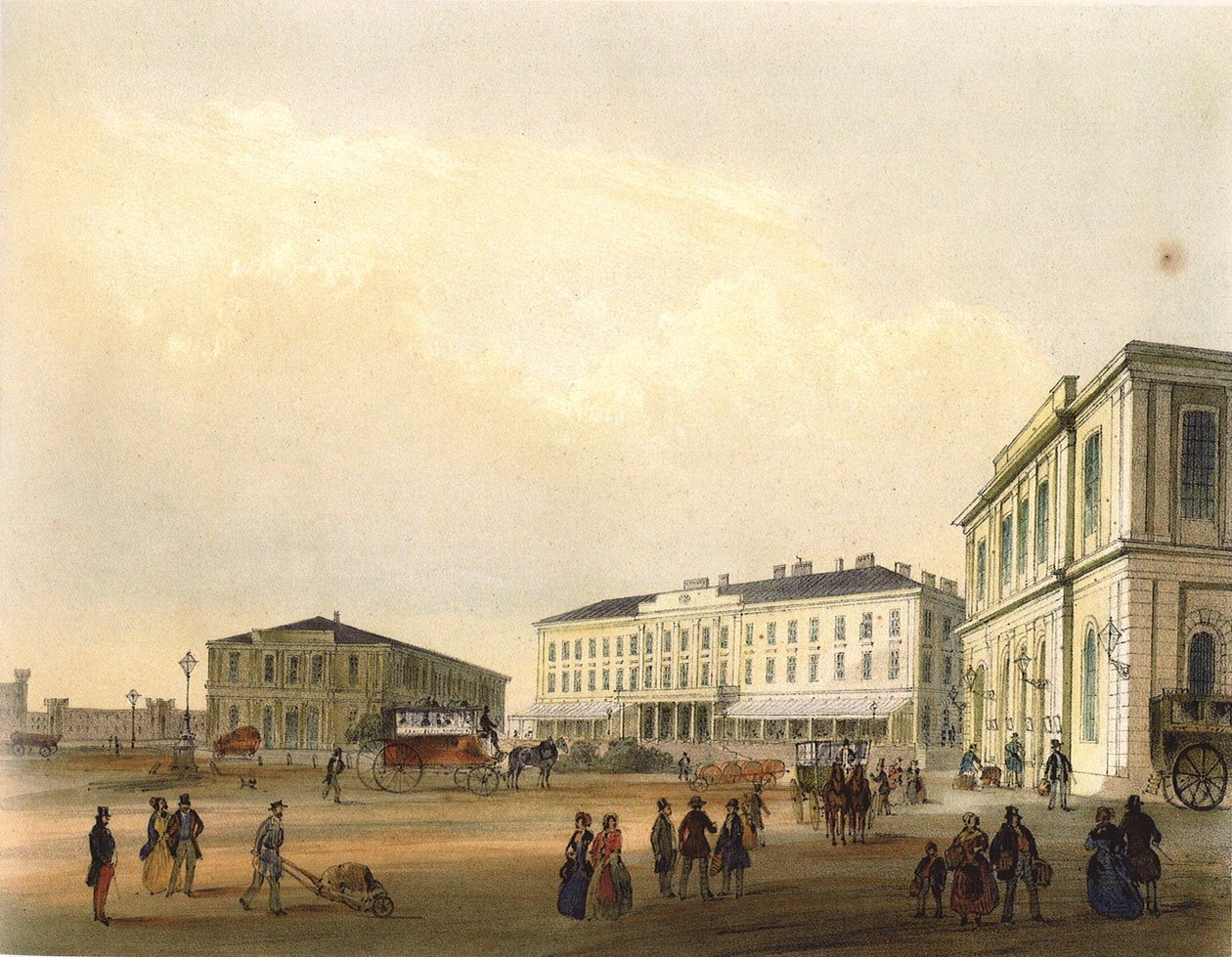 Der Wiener-Gloggnitzer und Brucker Bahnhof von Nicolas Marie Joseph Chapuy