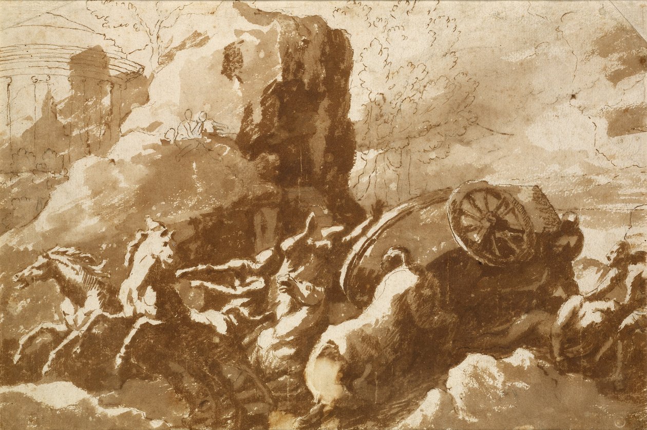 Der Tod des Hippolytus von Nicolas Poussin