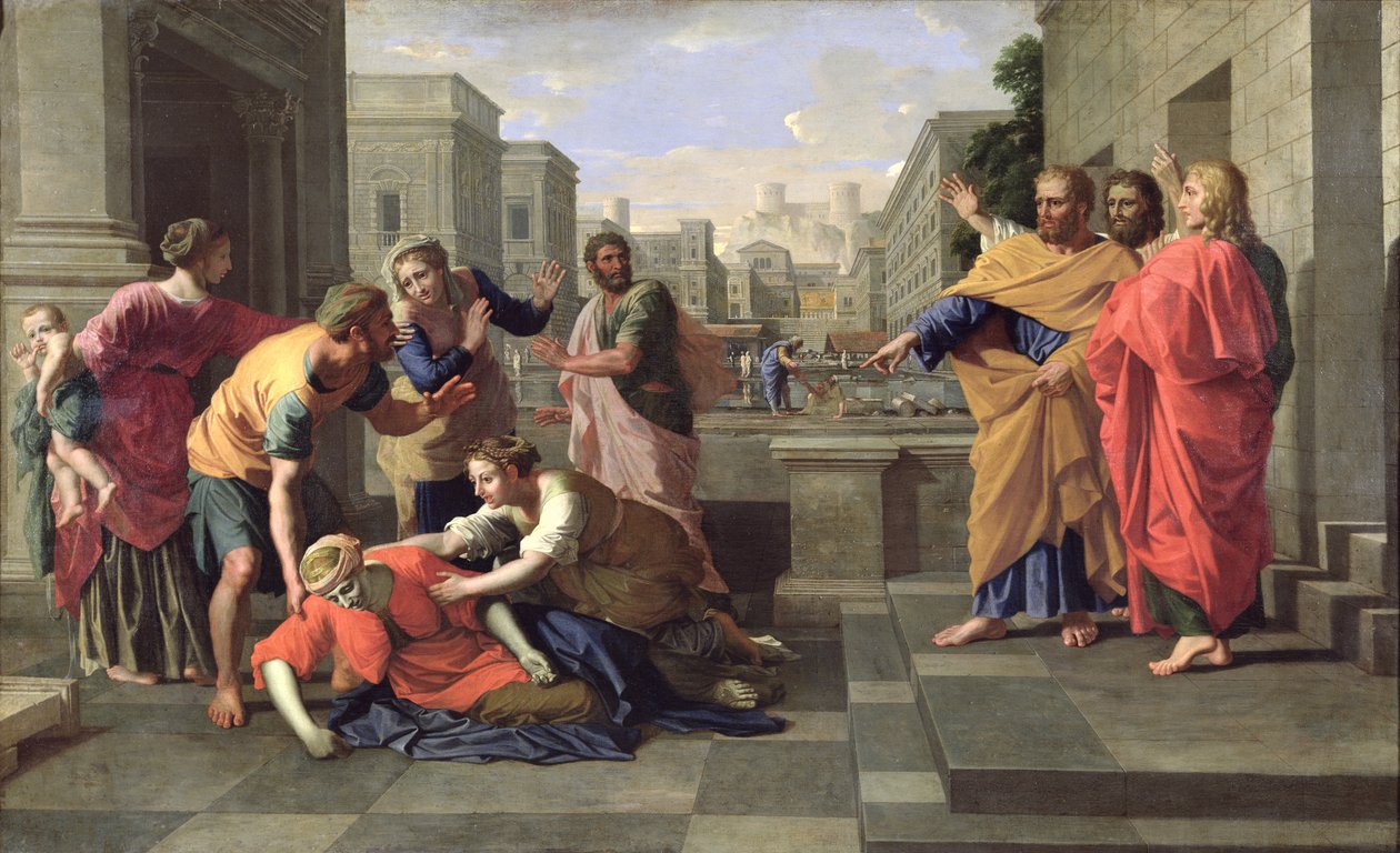 Der Tod der Sapphira von Nicolas Poussin