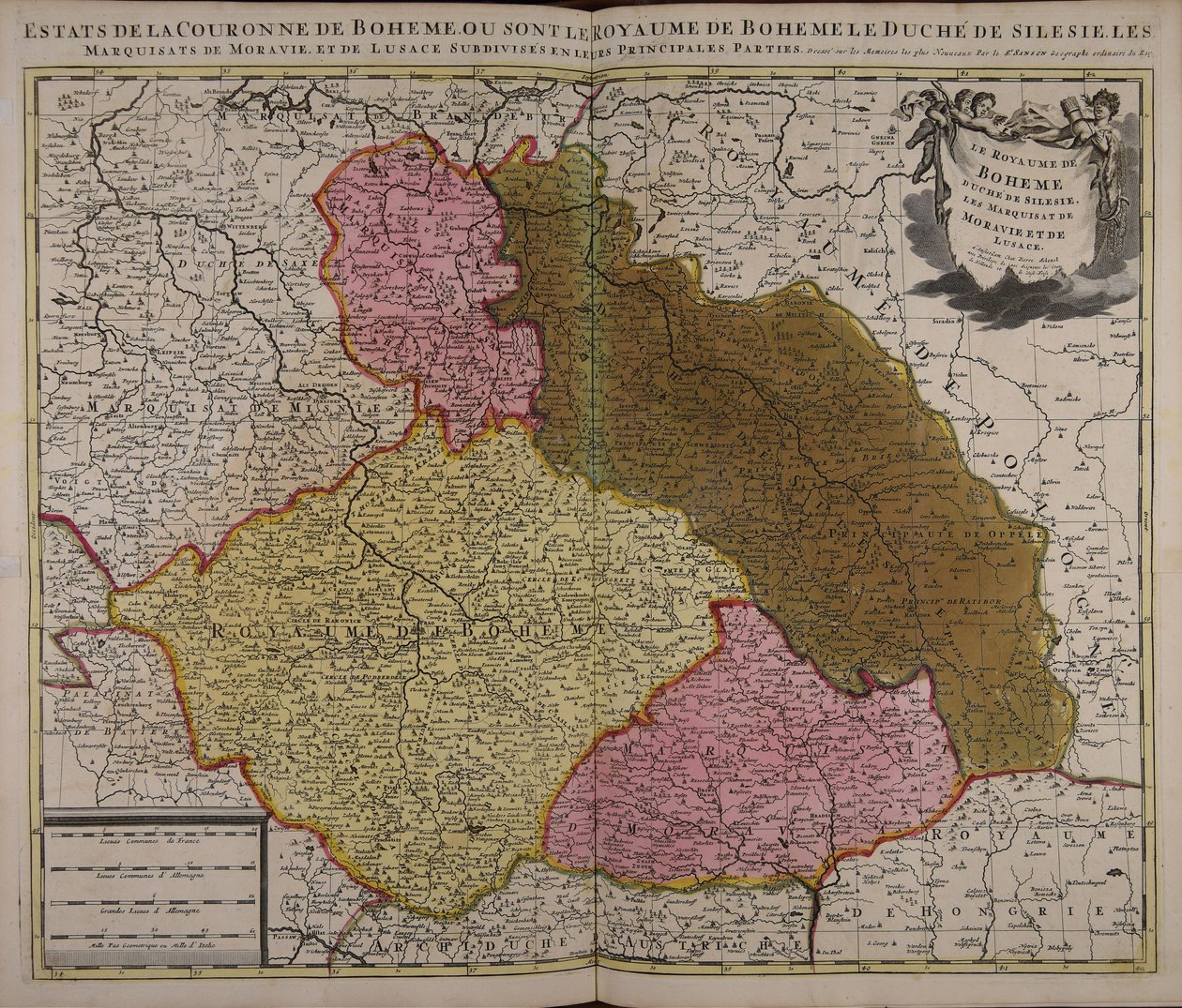 Das Königreich Böhmen, Herzogtum Schlesien, Markgrafschaft Mähren und Lausitz von Nicolas Sanson