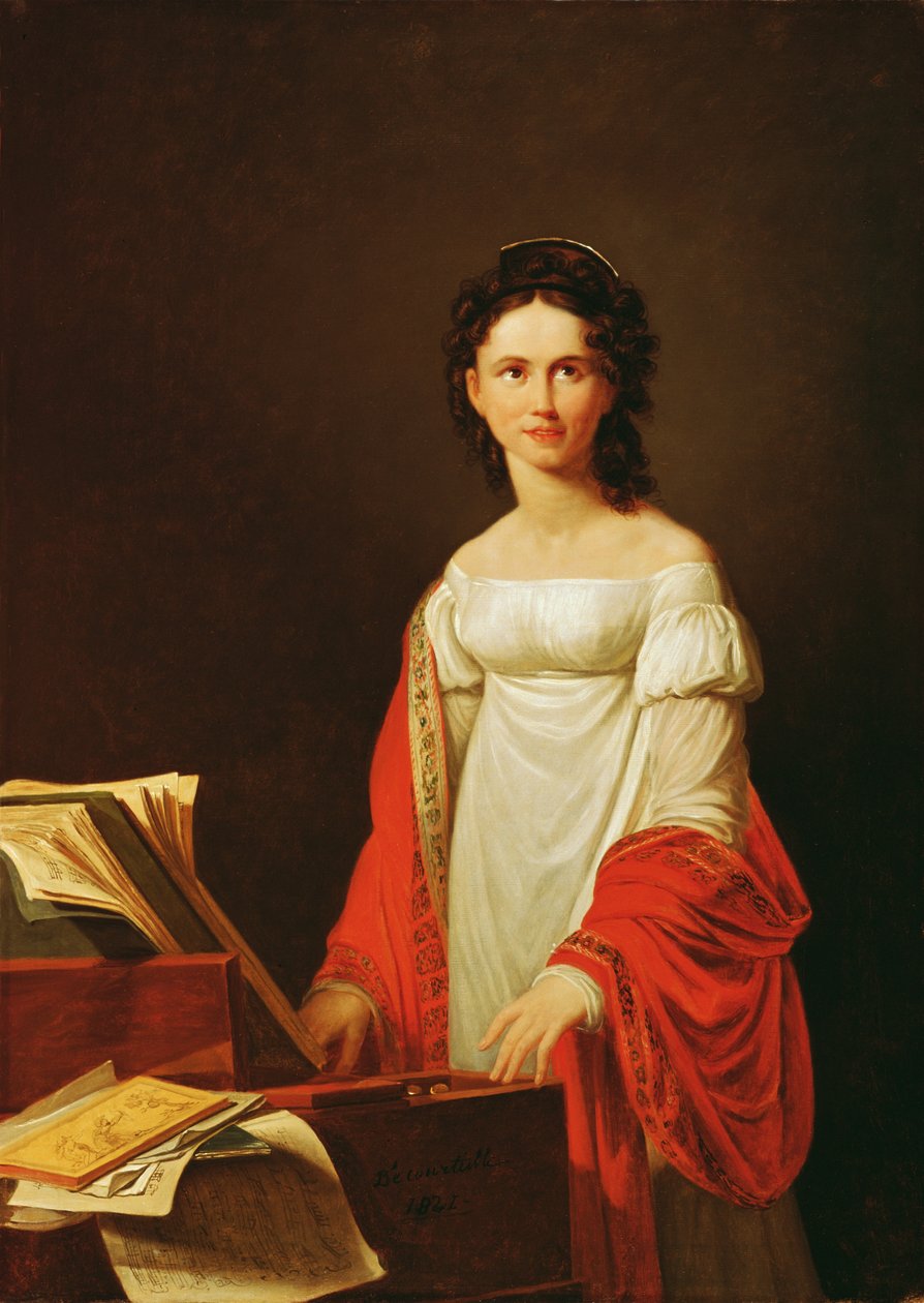 Porträt der Sängerin Anna Borunova, 1821 von Nicolas de Courteille