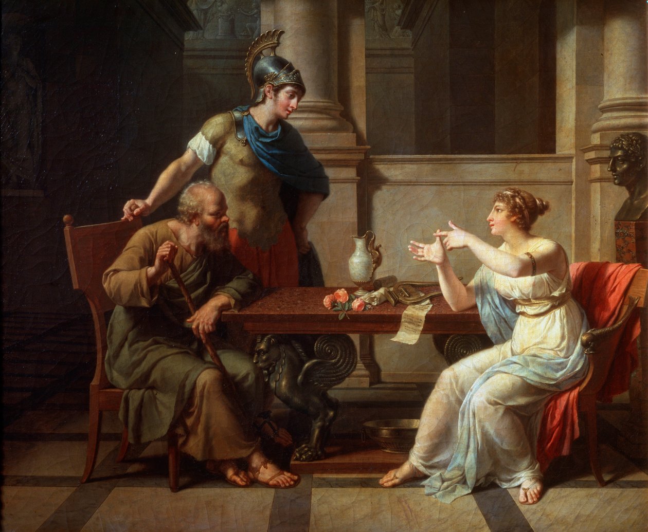 Sokrates und Alkibiades bei Aspasia von Nicolas Andre Monsiau