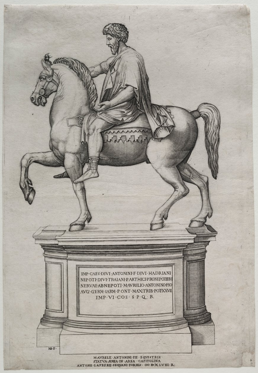 Reiterstatue des Marcus Aurelius, 1548 von Nicolas Beatrizet