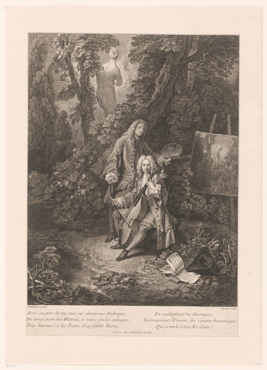Zwei galante Männer in einer Parklandschaft von Nicolas Henri Tardieu