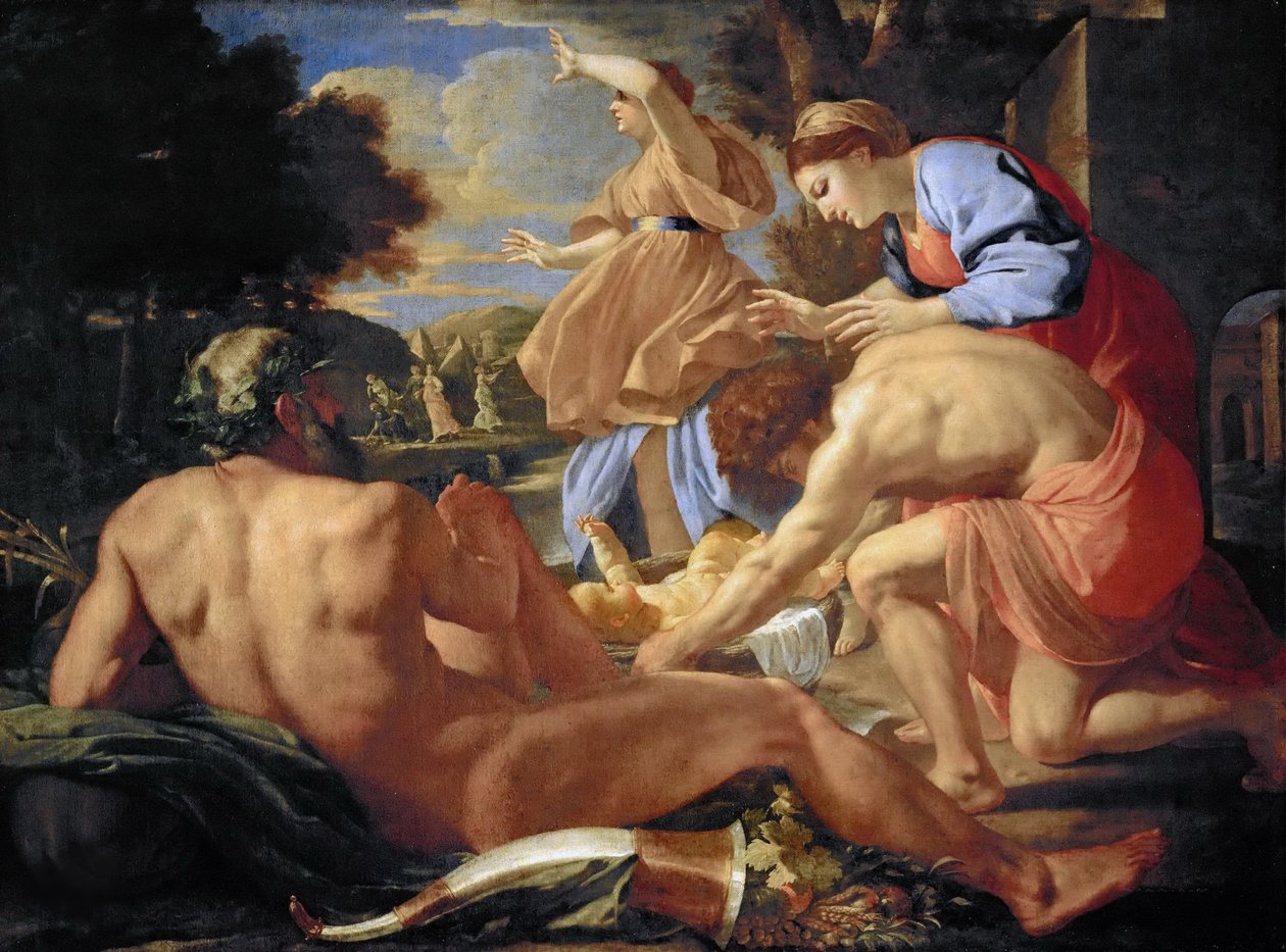 Die Auffindung des Moses, 1624 von Nicolas Poussin