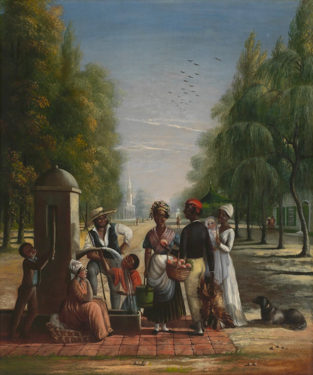 Diener an einer Pumpe, ca. 1840 von Nicolino Calyo