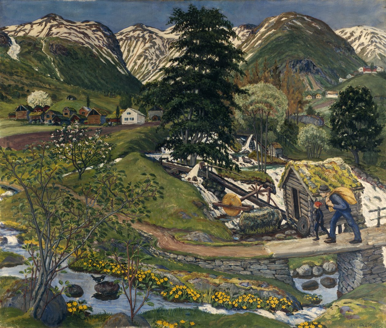 Kvennagong und Jølsterhof von Nikolai Astrup