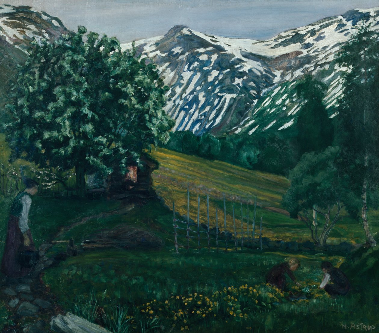 Frühlingsnacht Smieheggen, ca. 1918 von Nikolai Astrup