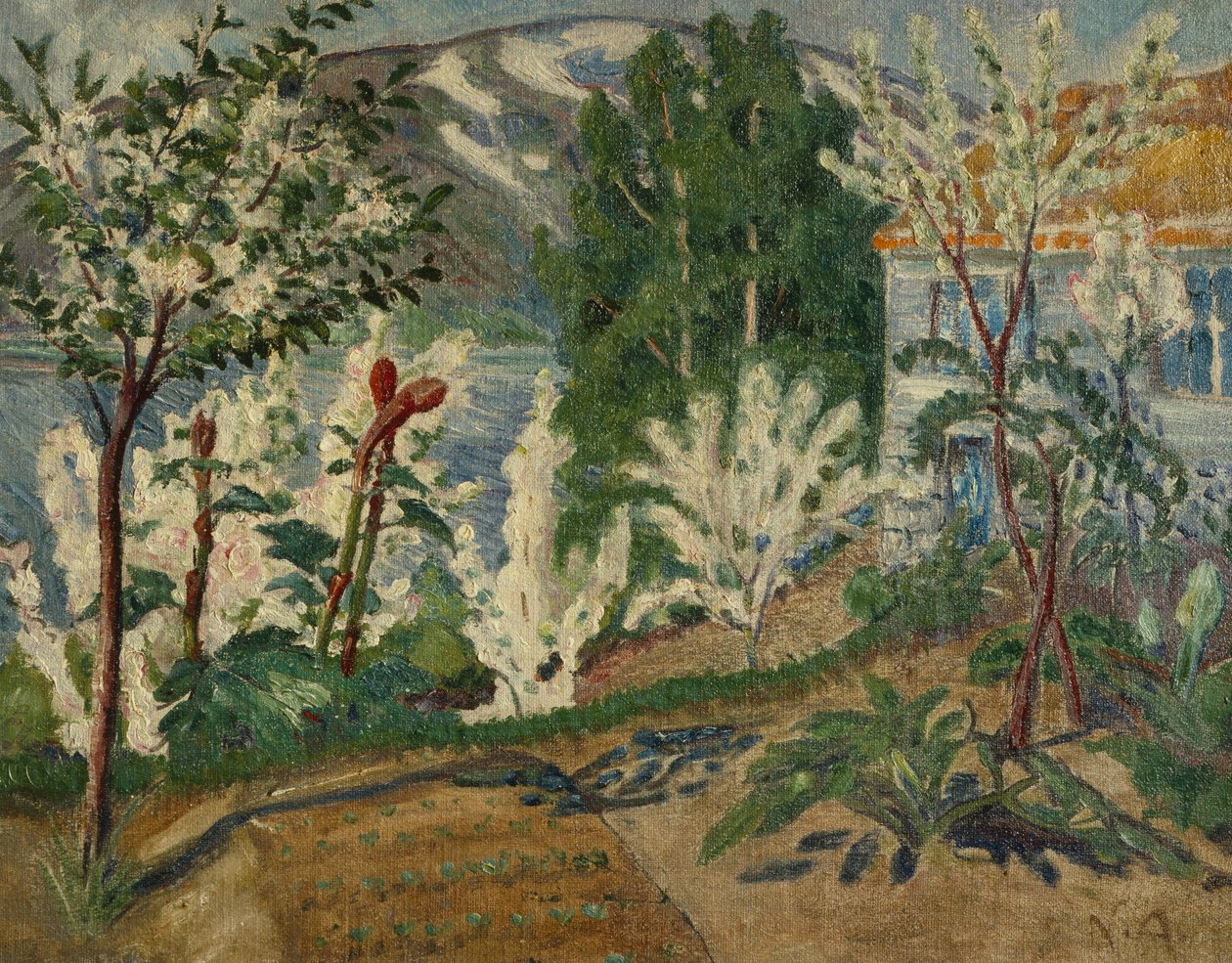 Weiße Blumen bei Jølstersee von Nikolai Astrup