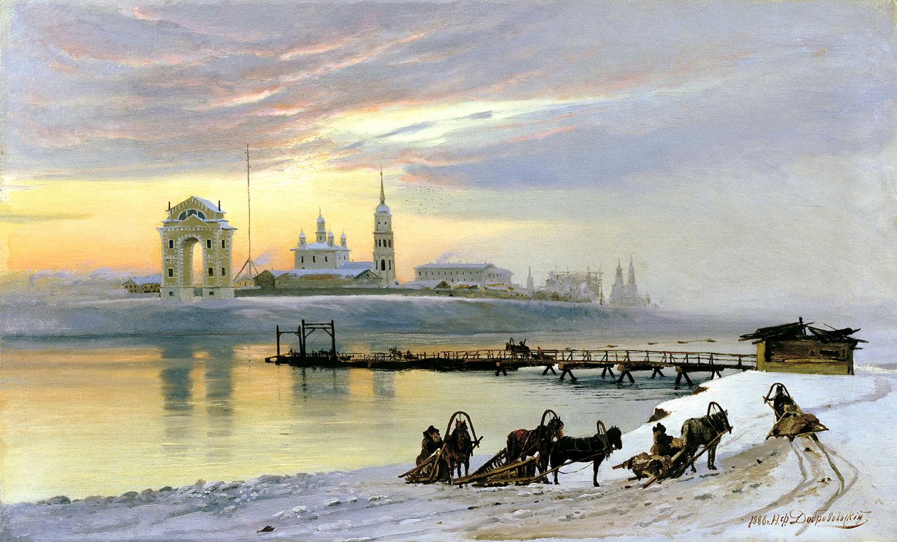 Angara in Irkutsk, 1886 von Nikolai Dobrovolsky