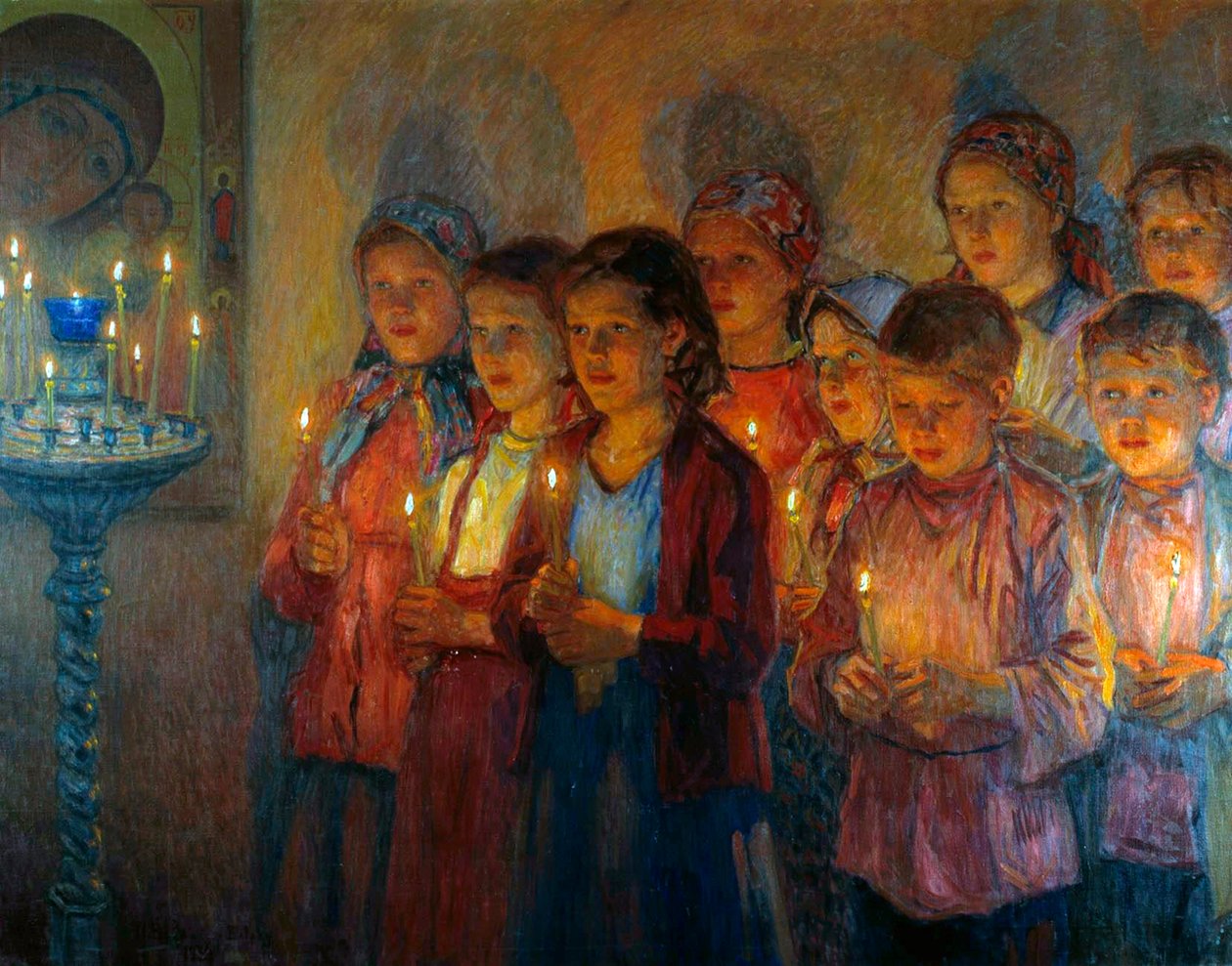 In der Kirche, 1939 von Nikolai Petrovich Bogdanov Belsky