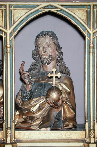 Holzschnitzerei von Jesus Christus, Detail vom Predella des Isenheimer Altars, ca. 1490 von Nikolaus Hagenauer