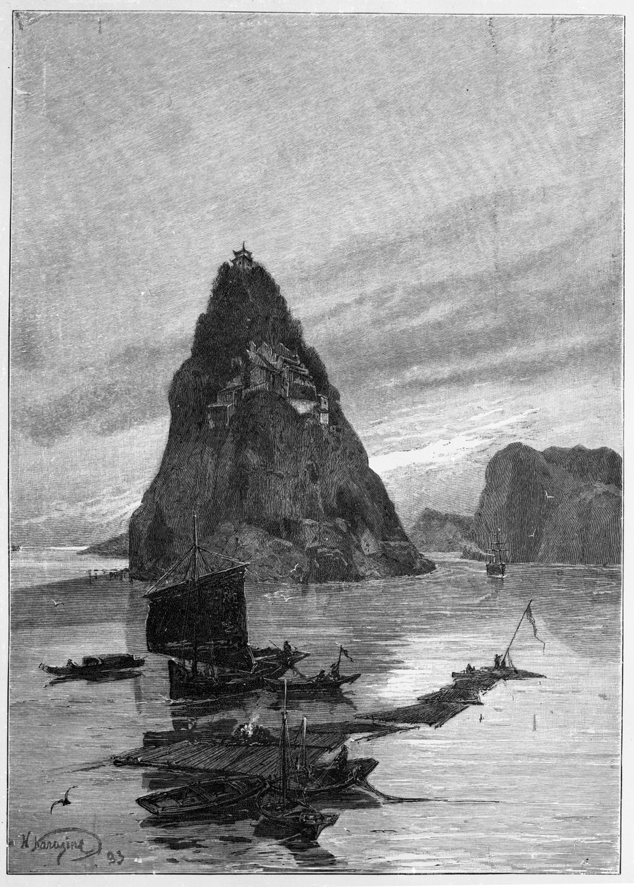 Felsen des kleinen Waisen auf dem Jangtse, 1893 von Nikolai Nikolaevich Karazin