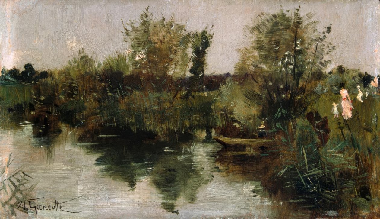 Idyllische Flusslandschaft von Norbert Goeneutte