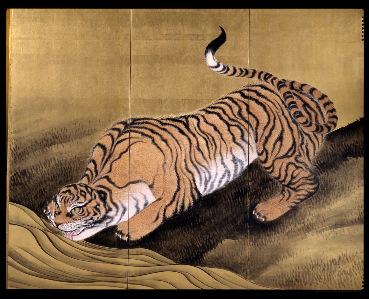 Tiger in einer Landschaft von Obun Kunii